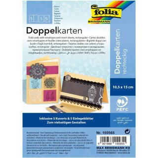 folia Klappkarten-Set 105 x 150 mm gold