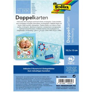 folia Klappkarten-Set 105 x 150 mm himmelblau