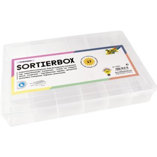 folia Sortierbox aus PP 17 Fächer transparent