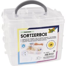 folia Sortierbox 3 Ebenen aus PP transparent mit Tragegriff