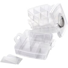 folia Sortierbox 3 Ebenen aus PP transparent mit Tragegriff