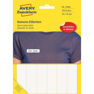 AVERY Zweckform Namens-Etiketten 76 x 19 mm ablösbar weiß 120 Etiketten