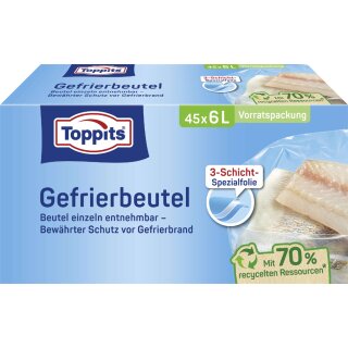 TOPPITS Gefrierbeutel 45 x 6 Liter 290 x 410 mm 45 Beutel
