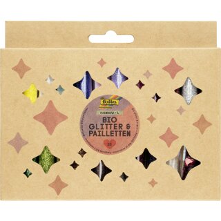 folia BIO Glitter- & Pailletten-Set Rainbow L