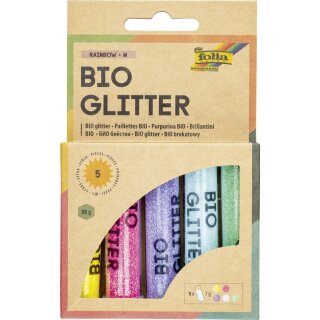 folia BIO Glitter Mix RAINBOW "M" 5 Tuben à 7 g