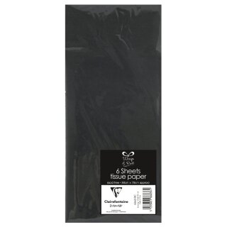 Clairefontaine Seidenpapier (B)500 x (H)700 mm schwarz 6 Blatt