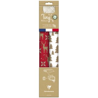 Clairefontaine Weihnachts-Geschenkpapier-Set "Tiny Rolls"