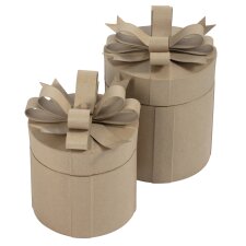 décopatch Pappmaché-Geschenkboxen rund 2er Set