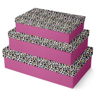 Clairefontaine Geschenkboxen-Set "Leopard" 3-teilig