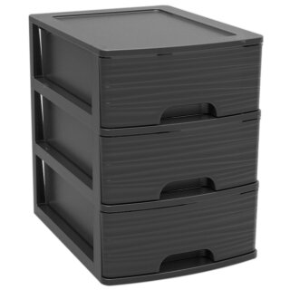 EDA Schubladenbox STONE DIN A5 3 Schübe PP schwarz