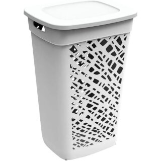 EDA Wäschebox ALMERIA mit Deckel 60 Liter PP weiß