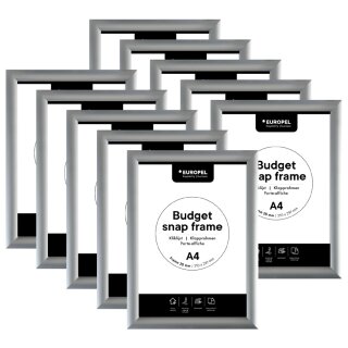 EUROPEL Plakatrahmen BUDGET DIN A4 25 mm silber 10 Stück