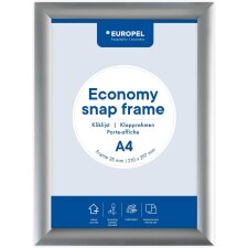 EUROPEL Plakatrahmen ECONOMY DIN A4 25 mm silber eloxiert