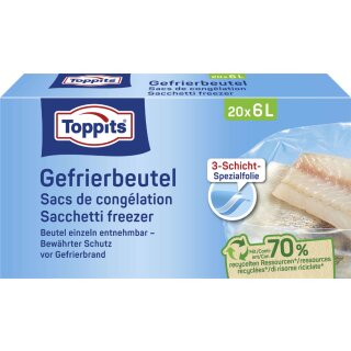 TOPPITS Gefrierbeutel 20 x 6 Liter 290 x 410 mm 20 Beutel