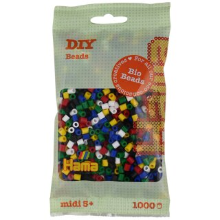 Hama Bügelperlen Bio midi "Mix 6 Farben" 1.000er Beutel