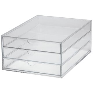 MAUL Acryl-Schubladenbox DIN A4 3 Schubladen glasklar