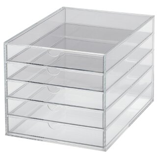MAUL Acryl-Schubladenbox DIN A4 5 Schubladen glasklar