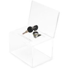 deflecto Aktionsbox aus Acryl abschließbar glasklar