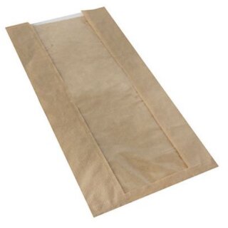 PAPSTAR Sichtstreifenbeutel "pure" 180 x 215 mm braun
