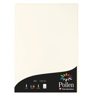 Pollen by Clairefontaine Papier DIN A4 120 g/qm naturweiß 50 Blatt
