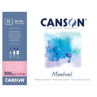 CANSON Zeichenpapierblock "Montval" 240 x 320 mm 300 g/qm 12 Blatt