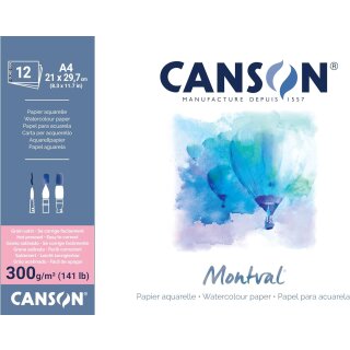 CANSON Zeichenpapierblock "Montval" DIN A4 300 g/qm 12 Blatt