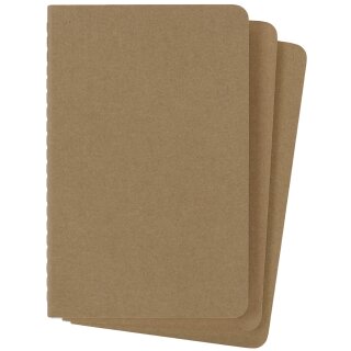MOLESKINE Notizheft Cahier P/A6 blanko Karton braun 3 Stück