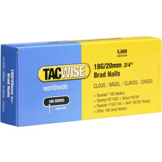 TACWISE Stiftnägel 18G/20 mm verzinkt 5.000 Stück