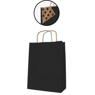 APLI Papiertragetasche - aus Kraftpapier klein schwarz 50 Tüten