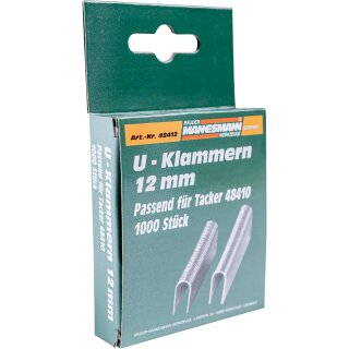 BRÜDER MANNESMANN Tackerklammern 12 mm U-Form 1.000 Stück