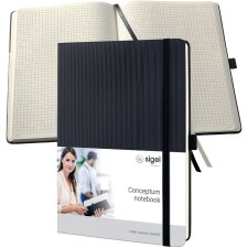 sigel Notizbuch Conceptum Tablet-Format kariert schwarz...