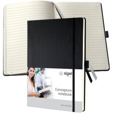 sigel Notizbuch Conceptum DIN A4+ liniert schwarz