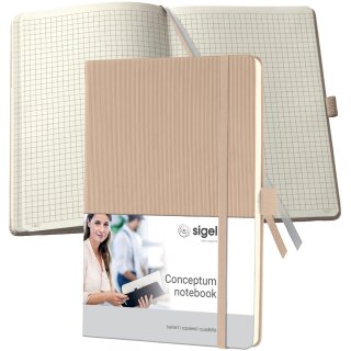 sigel Notizbuch Conceptum DIN A5 kariert beige 97 Blatt