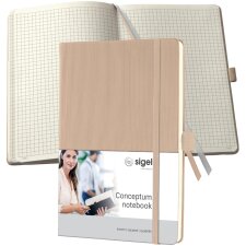 sigel Notizbuch Conceptum DIN A5 kariert beige 97 Blatt
