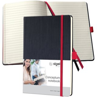 sigel Notizbuch Conceptum DIN A5 liniert schwarz/rot
