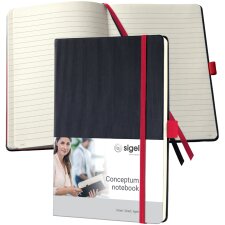 sigel Notizbuch Conceptum DIN A5 liniert schwarz/rot
