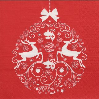 PAPSTAR Weihnachts-Motivservietten "Deers Couple" silber
