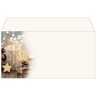 sigel Weihnachts-Motiv-Umschlag "Beige Christmas Candle" 25 Stück