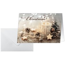 sigel Weihnachtskarte "Beige Christmas Candle"...