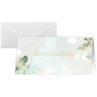 sigel Weihnachtskarte "Christmas Forest Watercolor" DIN lang (2/3 A4) 25 Stück