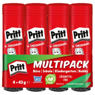 Pritt Klebestift 4 x 43 g im Spar-Pack lösemittelfrei