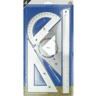 kangaro Metall-Lineal-Set Edelstahl 4-teilig