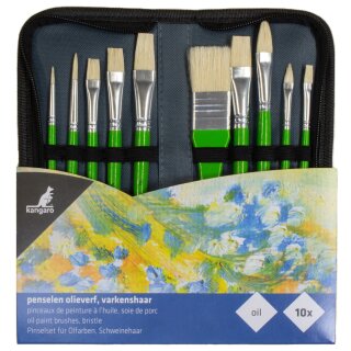 kangaro Öl-Pinsel-Set 10-teilig im Etui