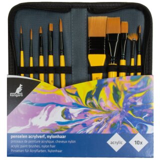 kangaro Acryl-Pinsel-Set 10-teilig im Etui