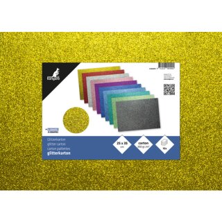 kangaro Glitterkarton 250 x 350 mm 10-farbig sortiert
