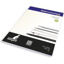 kangaro Millimeterpapier-Block DIN A4 80 g/qm 25 Blatt