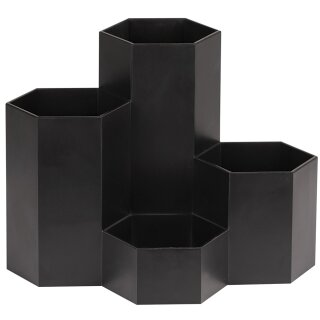 WEDO Multiköcher HONEYCOMB 4 Fächer PP schwarz