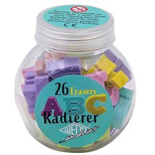 WEDO Kunststoff-Radierer ABC 26 Stück in Kunststoffdose