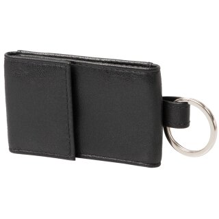 Alassio Mini-Geldbörse mit Metallemblem Nappaleder schwarz