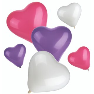 PAPSTAR Luftballons "Heart" Größen und Farben sortiert 12 Stück